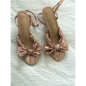 Light Metallic Pink Fabric Sandal Shoes